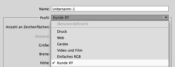 Neues Dokument in Illustrator erstellen